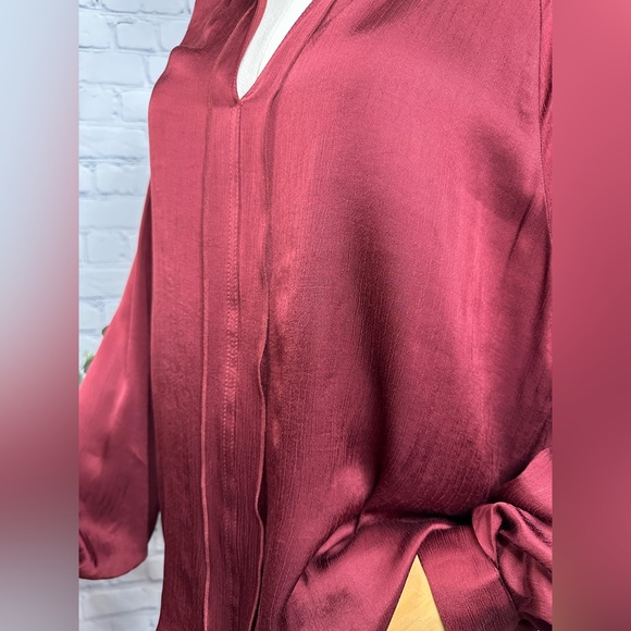 Mango burgundy satin blouse - Picture 4 of 7
